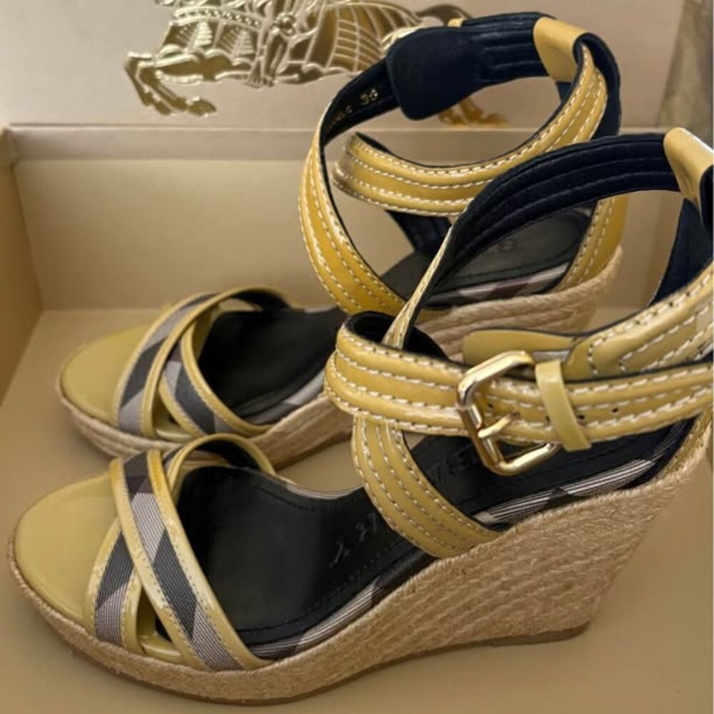 Burberry Wedge Espadrille Sandals